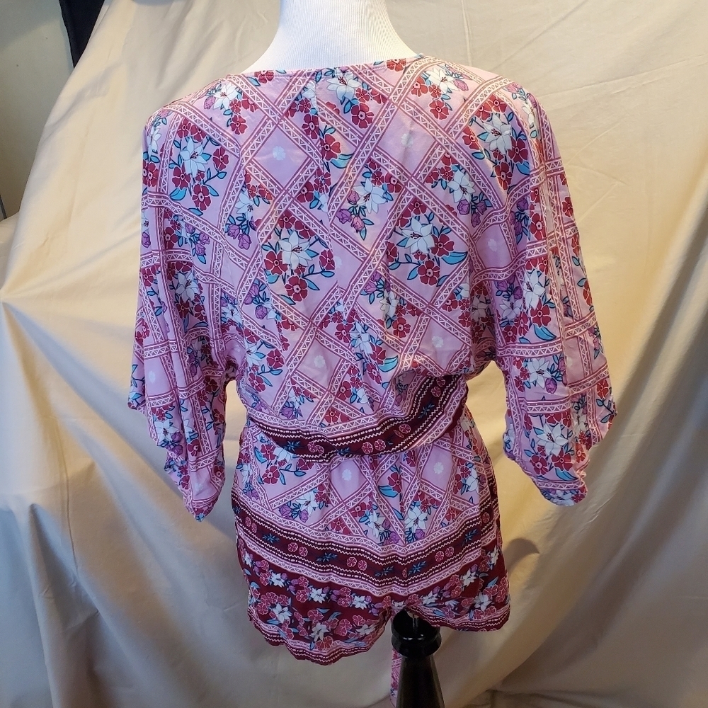 Lulu's V-Neck Boho Short Romper SZ SM - Picture 4 of 8
